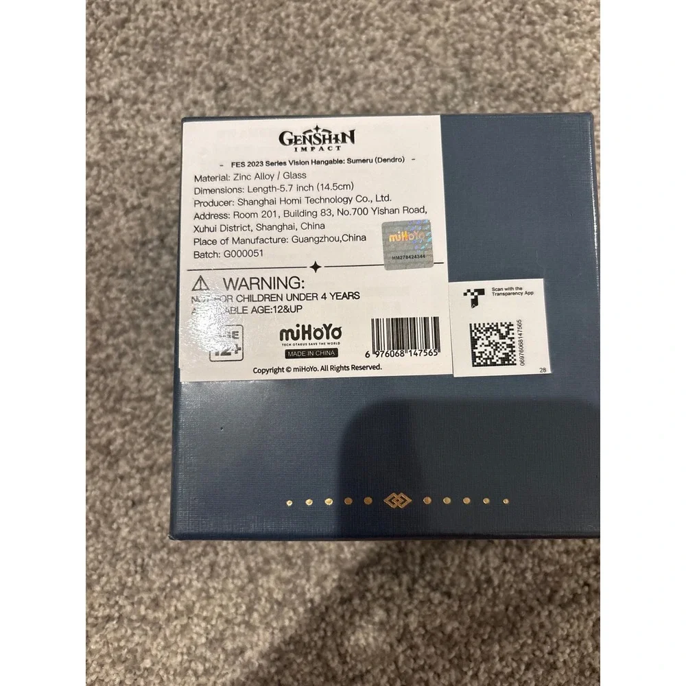 Genshin sumeru sensor glass keychain  new